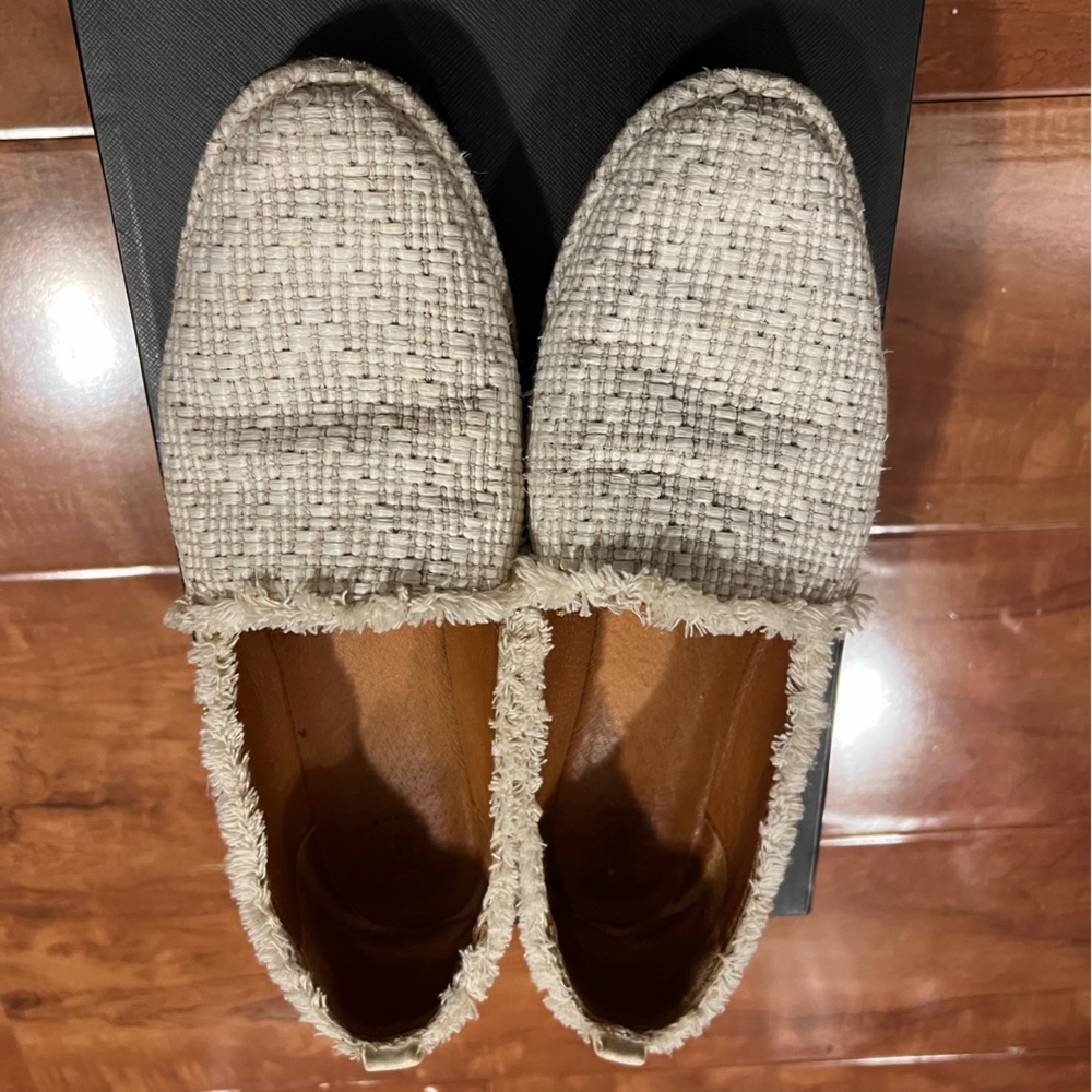 Frye White Helena A Line Woven Flats